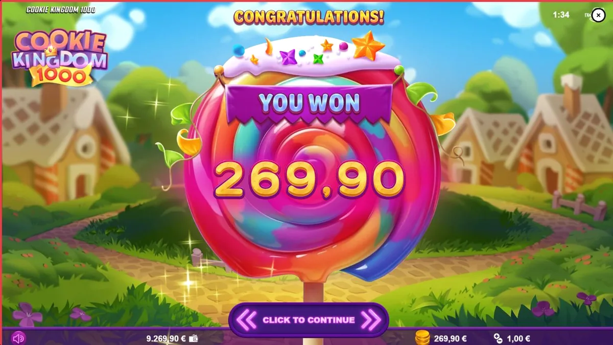 Tampilan visual slot Cookie Kingdom 1000 dengan tema permen dan beruang koki